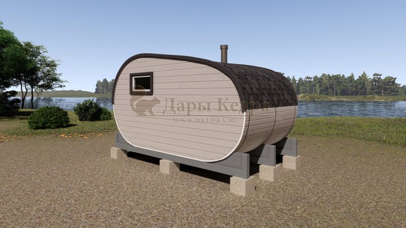 Баня-бочка «Танк» из кедра 4х2,2 метра
